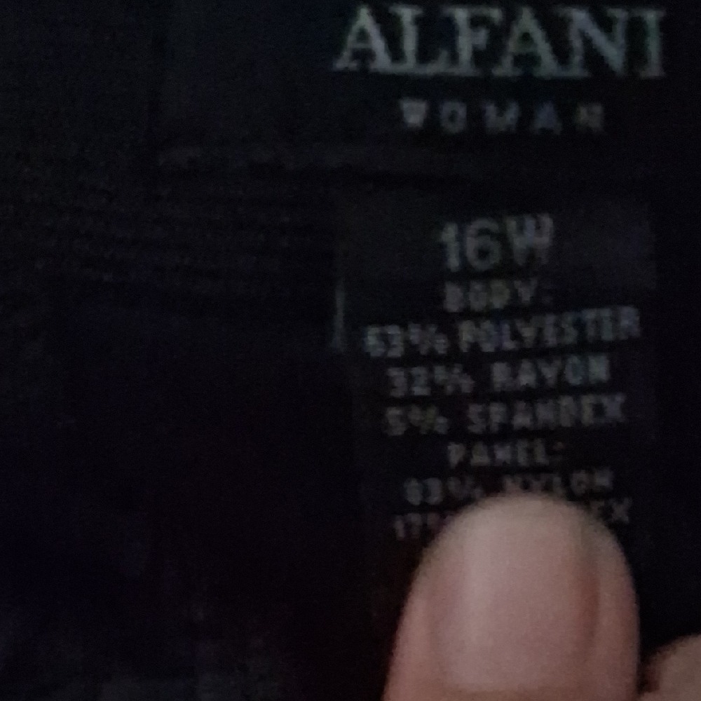Alfani Black Straight Leg Dress Pants Size 16W | Professional Pants - Picture 4 of 7